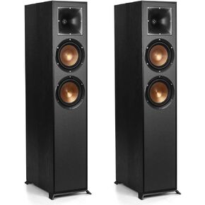 مكبر صوت قائم على الأرض من Klipsch Reference R-620F، زوج من الفينيل الخشبي المزخرف باللون الأسود in Kuwait