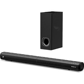 2.1 Compact Sound Bars for TV with Subwoofer, HDMI ARC/Bluetooth 5.0/Optical/AUX/RCA Connection, Remote Control, Adjustable Bass, Wall Mountable – P15, 140W, 16 inch, Black in Kuwait