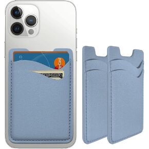 Phone Card Holder, Leather Phone Wallet Stick On Card Holder Back of Phone | Credit Card Holder for Phone Case Compatible with Most of Cell Phone (iPhone, Samsung) - 2Pack Black in Saudi Arabia