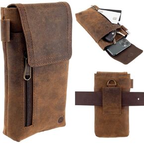 Moonster Leather Phone Holster – Genuine Full-Grain Leather for iPhone 17/16/15/14 Pro Max & Plus, Galaxy S25/S24 Ultra – Slim Belt Clip Phone Pouch with Magnetic Closure, Fits Thick Cases – 7" x 3.5" in Saudi Arabia