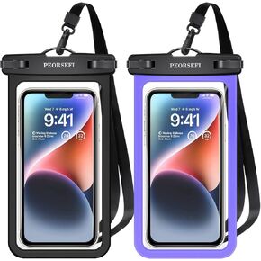 Universal Waterproof Phone Pouch - Waterproof Case for iPhone 14 13 12 11 Pro Max XS Plus Samsung Galaxy Cellphone Up to 7.0"， IPX8 Waterproof Cellphone Dry Bag Beach Vacation Essentials-2 Pack