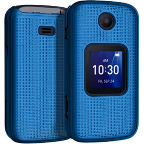 Nakedcellphone Case for Alcatel Go Flip 4 / TCL Flip Pro Phone, Slim Hard Shell Protector Cover with Grid Texture - Black in Saudi Arabia
