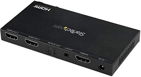 StarTech.com 2-Port HDMI Splitter (1x2) - 4K 60Hz UHD HDMI 2.0 Audio Video Splitter w/Scaler & Audio Extractor (3.5mm/SPDIF) - Dual HDMI Splitter (1-in 2-Out) - EDID Copy - TV/Projector (ST122HD20S) in Kuwait