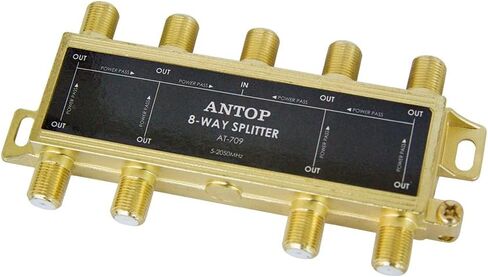 High Performance Low-Loss 6 Way Coaxial Splitter for HDTV, TV Antenna and Satellite, 18K Gold-Plated Chassis 2GHz - 5-2050MHz All Port DC Power Passing in Saudi Arabia