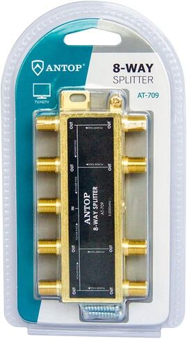 High Performance Low-Loss 6 Way Coaxial Splitter for HDTV, TV Antenna and Satellite, 18K Gold-Plated Chassis 2GHz - 5-2050MHz All Port DC Power Passing in Saudi Arabia