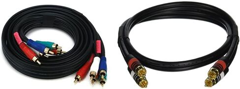 Monoprice 1.5ft 22AWG 5-RCA Component Video/Audio Coaxial Cable (RG-59/U) - Black in Saudi Arabia