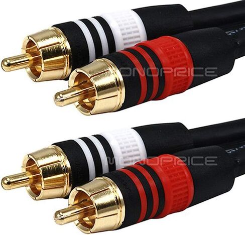 Monoprice 1.5ft 22AWG 5-RCA Component Video/Audio Coaxial Cable (RG-59/U) - Black in Saudi Arabia