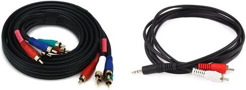Monoprice 1.5ft 22AWG 5-RCA Component Video/Audio Coaxial Cable (RG-59/U) - Black in Saudi Arabia