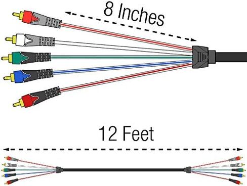 كابلات فيديو مكونة من Mediabridge مع صوت (6 أقدام) - مطلية بالذهب من RCA إلى RCA - تدعم 1080i in Saudi Arabia