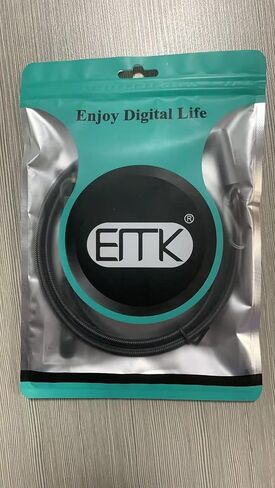 EMK Optical Audio Cable Toslink Cable - [Cotton Braided Jacket,Durable and Flexible] Fiber Optic Cord for Home Theater, Sound bar, TV, PS4, Xbox & More(3Ft/1m) in Kuwait