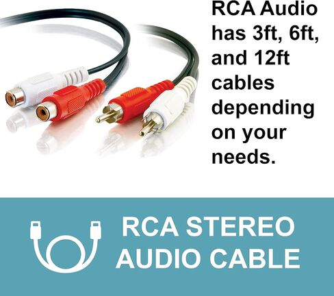 كابل صوت C2G 40465 C2G/Cables to Go Value Series RCA (12 قدم، أسود) in Kuwait