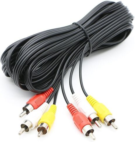 3 RCA Cable Audio Video Composite Male to Male DVD Cable (6 Feet) for Television in Kuwait