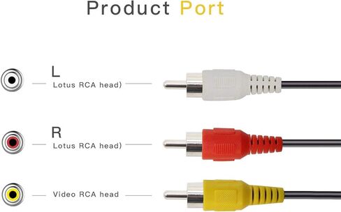 3 RCA Cable Audio Video Composite Male to Male DVD Cable (6 Feet) for Television in Kuwait