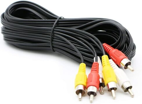 3 RCA Cable Audio Video Composite Male to Male DVD Cable (6 Feet) for Television in Kuwait