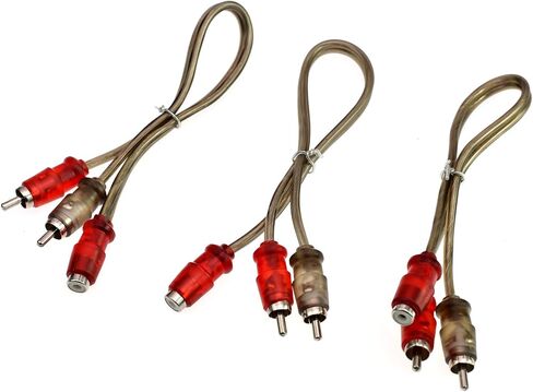 Audio RCA Interconnect Cable Patch Male to Male OFC Spiral Braid (1.5FT, 3 Pack) in Saudi Arabia