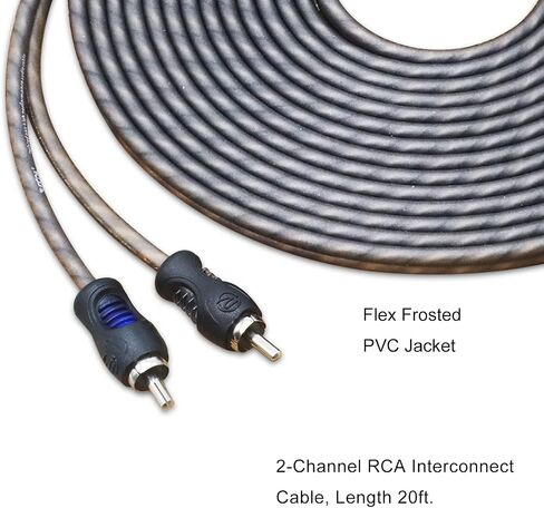 RECOIL RCI23 3ft 2-Channel RCA Audio Cable Twisted Pair Noise Reduction | 100% Oxygen Free Copper in Kuwait
