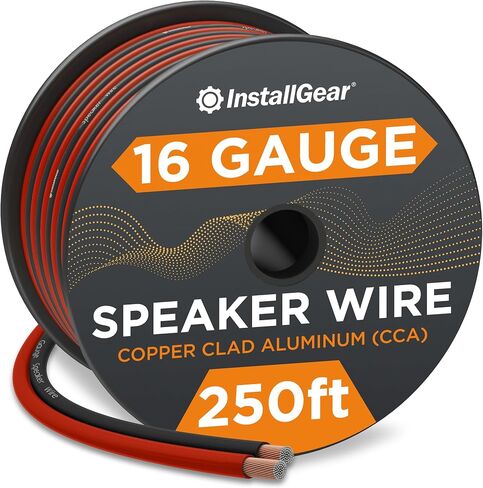 12 Gauge Speaker Wire 100ft - Deoxidized Copper OFC Speaker Wires 12 Gauge - Flexible Wire Cable with Polarity Marking - Soft Touch 12 AWG Wire for Audio, Amp and Home Theater Use - Brown in Saudi Arabia