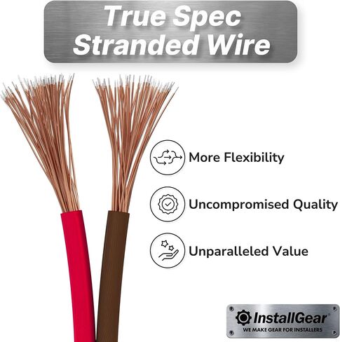 12 Gauge Speaker Wire 100ft - Deoxidized Copper OFC Speaker Wires 12 Gauge - Flexible Wire Cable with Polarity Marking - Soft Touch 12 AWG Wire for Audio, Amp and Home Theater Use - Brown in Saudi Arabia