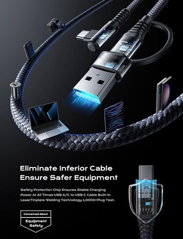 كابل AINOPE أرجواني USB C إلى USB C 2 حزمة 6.6 قدم 60 وات USBC إلى USBC كابل شحن سريع زاوية زاوية من النوع C إلى النوع C كابل USB C متوافق مع MacBook Pro 2022، iPad Pro 2021، Galaxy S23 in Kuwait