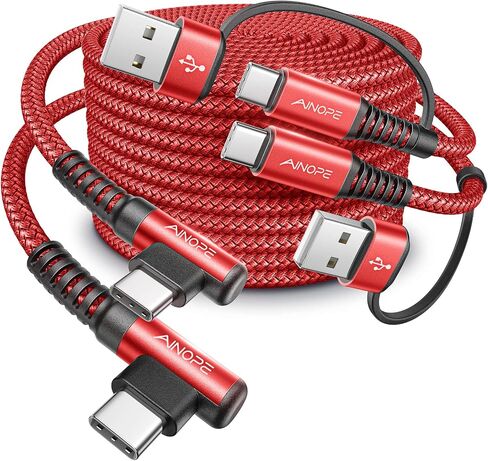 كابل AINOPE 60 واط بزاوية يمنى USB C [2-𝑷𝒂𝒄𝒌، 6.6FT] مع محول USB in Kuwait