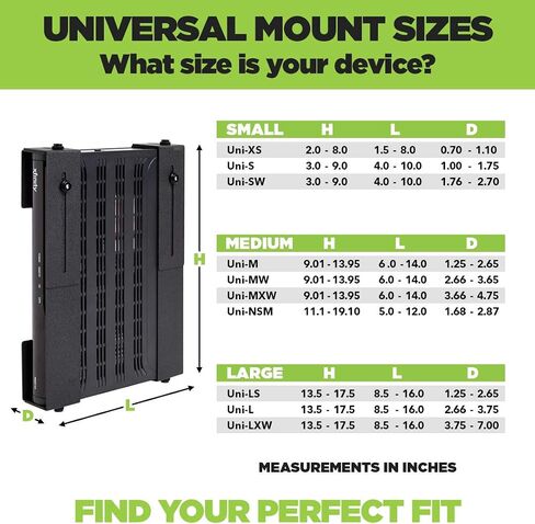 HIDEit Uni-S (Black) Adjustable Small Device Wall Mount in Kuwait