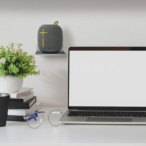 Wall Shelf Speaker Mount, Small Wall Shelf for Speaker, Webcam, Cell Phones, Acrylic Floating Shelf (White) in Kuwait