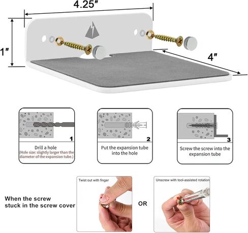 Wall Shelf Speaker Mount, Small Wall Shelf for Speaker, Webcam, Cell Phones, Acrylic Floating Shelf (White) in Kuwait