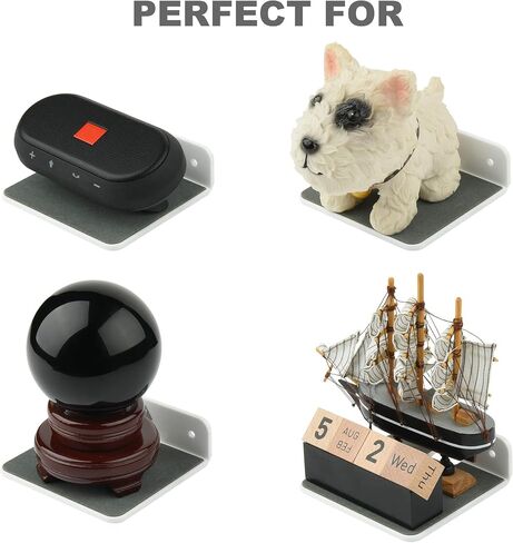 Wall Shelf Speaker Mount, Small Wall Shelf for Speaker, Webcam, Cell Phones, Acrylic Floating Shelf (White) in Kuwait