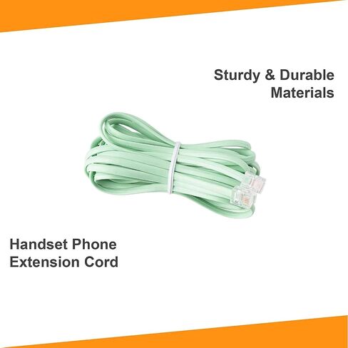 iSoHo Phones Straight Phone Cord: A Durable and Easy-to-Use Landline Cable with Great Sound Quality for House, Home Corded Phone or Office Bone Ivory - 25ft Cord in Kuwait