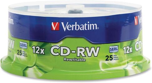 Verbatim CD-RW 700MB 4X-12X High Speed Discs with Branded Surface, Spindle of 25 in Saudi Arabia