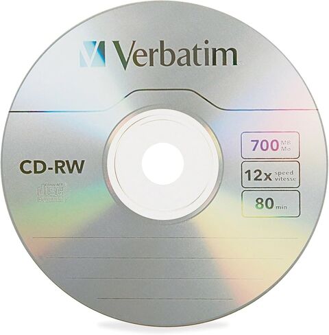 Verbatim CD-RW 700MB 4X-12X High Speed Discs with Branded Surface, Spindle of 25 in Saudi Arabia