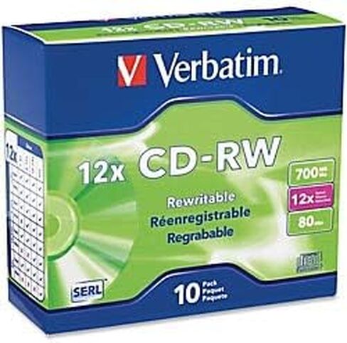 700MB High-Speed Branded CD-RW Media with Slim Case - Pack of 10 in Saudi Arabia