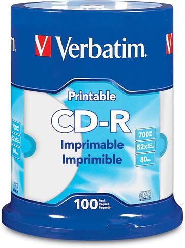 Verbatim® CD-R Printable Disc Spindle, White, Pack Of 100 in Saudi Arabia