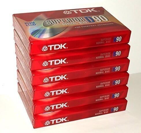 TDK Superior Normal Bias D90 blank cassette tapes (Pack of 6) in Saudi Arabia