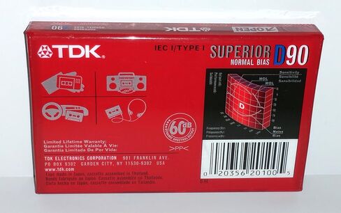 TDK Superior Normal Bias D90 blank cassette tapes (Pack of 6) in Saudi Arabia