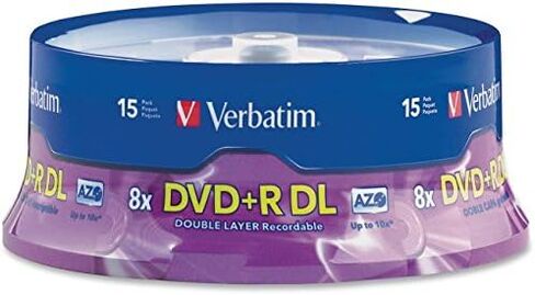 Verbatim DVD+R DL 8.5GB 8X with Branded Surface - 50pk Spindle, 50 - Disc in Kuwait