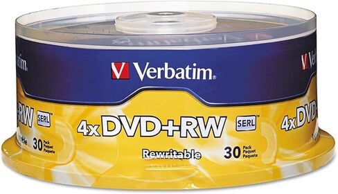 Verbatim 94834 DVD+RW Discs, 4.7GB, 4X, Spindle, 30/Pack in Saudi Arabia