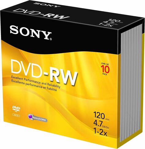 Sony 10DMW47SS 2X 4.7 GB DVD-RW Disc 10-Pack in Kuwait