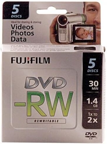 فوجي فيلم - 25302425 1.4GB ميني DVD-RW لكاميرا الفيديو (عبوة من 5 قطع) in Saudi Arabia