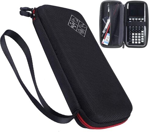 Case for Texas Instruments TI-84 TI-83 Plus CE Graphing Calculators and More - Hard EVA Travel Carrying Shockproof Storage Bag (Black with red Zipper) in Kuwait