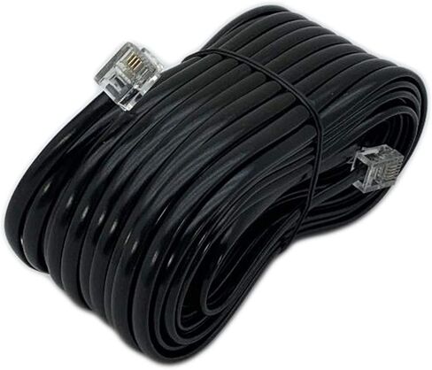 iMBAPrice 50 Feet Long Telephone Extension Cord Phone Cable Line Wire - Black in Kuwait