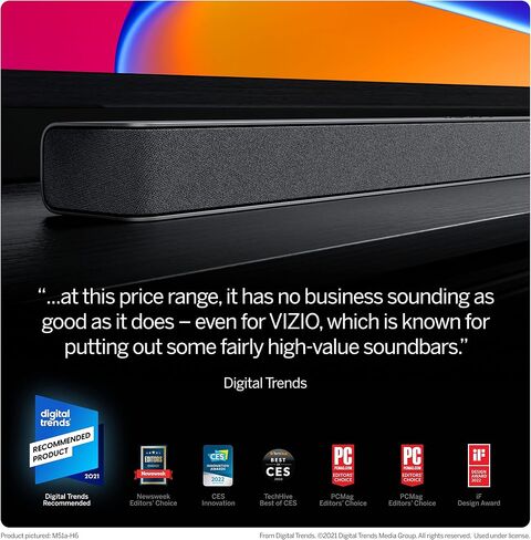 VIZIO M-Series Elevate 5.1.2 Immersive Sound Bar with 13 High-Performance Speakers, Dolby Atmos, DTS:X, Wireless Subwoofer, Adaptive Height Speakers and Alexa Compatibility, M512E-K6, 2023 Model in Saudi Arabia