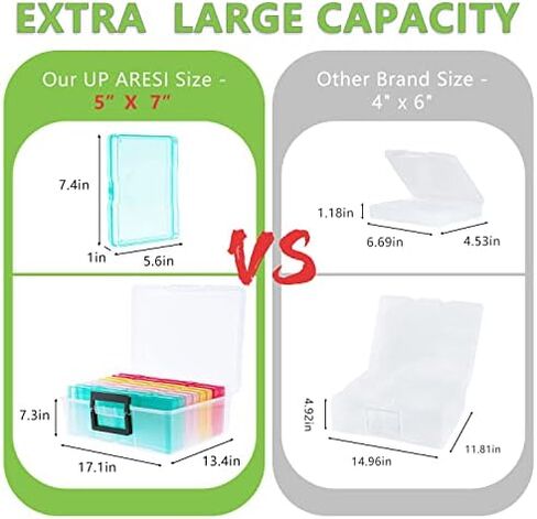Photo Case 5" x 7" Photo Box Storage and Craft Keeper - 18 Inner Photo Keeper Photo Organizer Cases Photos Storage Containers Box for Photos (Color) in Saudi Arabia