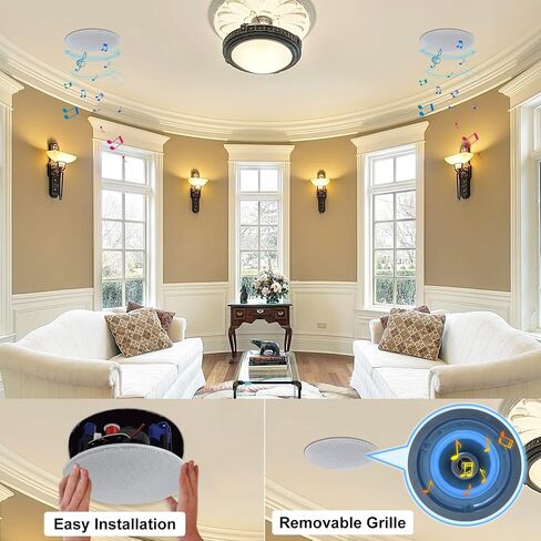 Herdio 4" HCS418 160 Watts 2 Way Flush Mount in Ceiling in Wall Speakers Perfect for Bathroom, Kitchen,Living Room,Office(A Pair) in Saudi Arabia