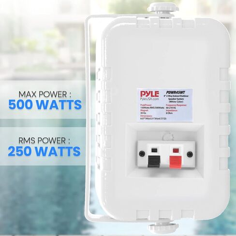 PYLE Outdoor Speakers- Waterproof Marine Grade Speakers, Universal Mounting, Heavy Duty ABS Construction- Boat, Patio, Pool, Indoor Outdoor Use- Black in Kuwait