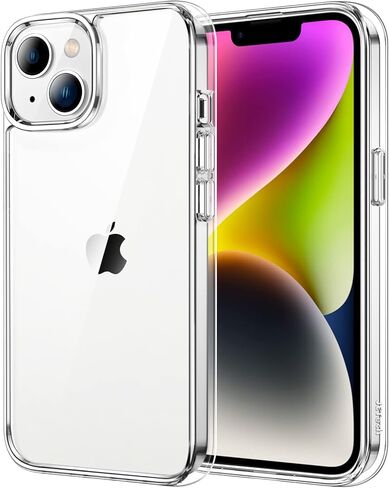 JETech Case for iPhone 14 6.1-Inch, Non-Yellowing Shockproof Phone Bumper Cover, Anti-Scratch Clear Back (Black) in Saudi Arabia