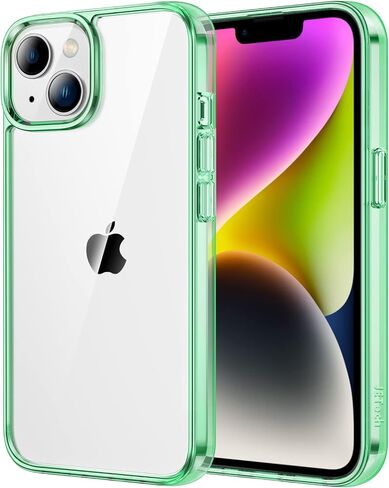JETech Case for iPhone 14 6.1-Inch, Non-Yellowing Shockproof Phone Bumper Cover, Anti-Scratch Clear Back (Black) in Saudi Arabia