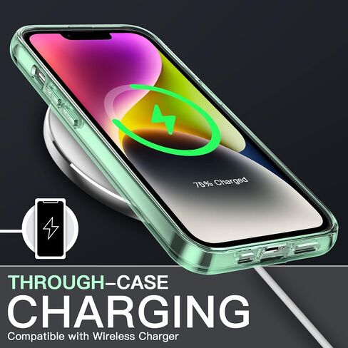 JETech Case for iPhone 14 6.1-Inch, Non-Yellowing Shockproof Phone Bumper Cover, Anti-Scratch Clear Back (Black) in Saudi Arabia
