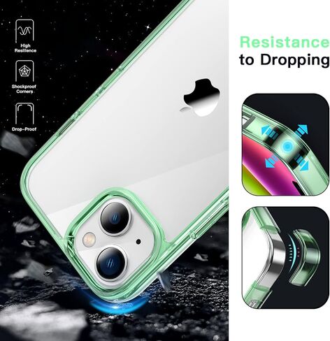 JETech Case for iPhone 14 6.1-Inch, Non-Yellowing Shockproof Phone Bumper Cover, Anti-Scratch Clear Back (Black) in Saudi Arabia