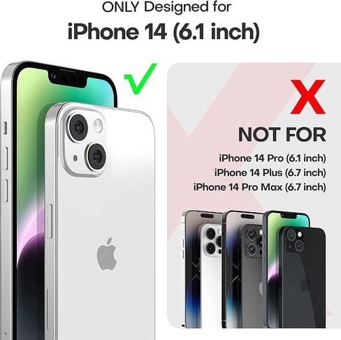 TAURI 5 in 1 Designed for iPhone 14 Case Clear, [Not Yellowing] with 2X Screen Protectors + 2X Camera Lens Protectors, [Military Grade Drop Protection] Shockproof Slim 14 Cover 6.1 Inch in Saudi Arabia